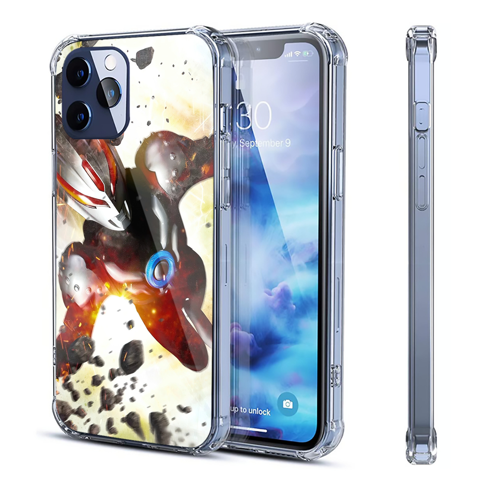 （画像用） ウルトラマン Ultraman 【iPhone 12シリーズ対応】透明スマホケース（クリアソフトケース）